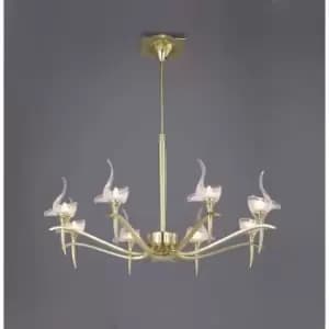 Image of Viena round telescopic suspension 8 G9 bulbs, polished brass