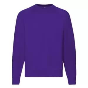 Image of Fruit Of The Loom Mens Raglan Sleeve BelcoroA Sweatshirt (2XL) (Purple)