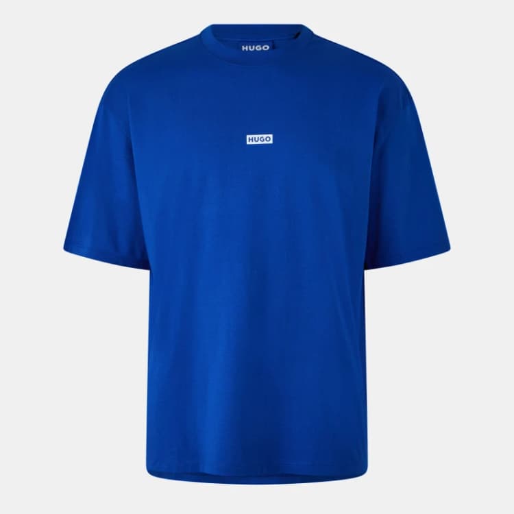 Image of Hugo Logo Patch T-Shirt - Blue Blue M