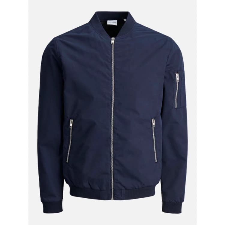 Image of Jack and Jones Rush Plus Size Long Sleeve Bomber Jacket Navy Blazer male 2XL