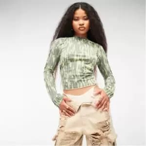 Image of Missguided Printed Raw Egde T Shirt - Multi