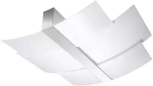 Image of Celia 3 Light Decorative Flush Ceiling Light Chrome, White, E27