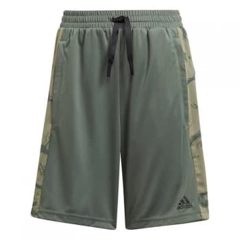 Image of Adidas Camo Shorts Junior Boys - Green/Black