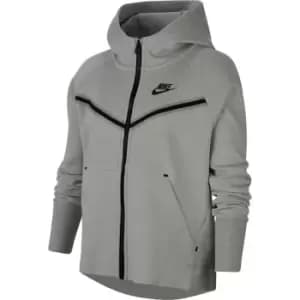 Image of Nike Sportswear Tech Fleece Big Kids (Girls') Full-Zip Hoodie - Grey