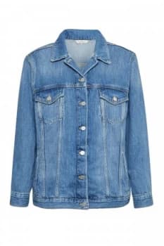 Image of French Connection Slouchy Western Denim Jacket Ice Blue