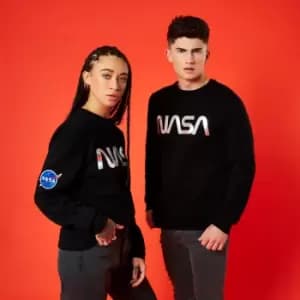 Image of Nasa Metallic Logo Unisex Sweatshirt - Black - L