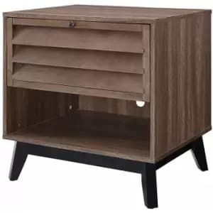 Image of Vaughn Walnut Mid Century Modern 1 Door Accent Side Table