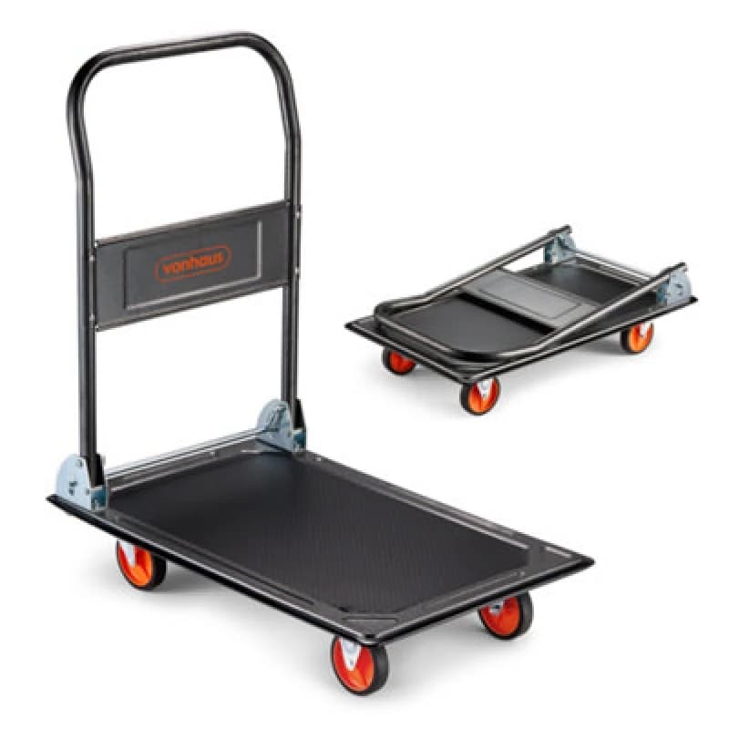 Image of VonHaus Folding Platform Trolley Black