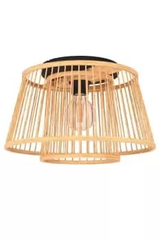 Image of Hykeham IP20 Natural Boho Style Flush Lighting