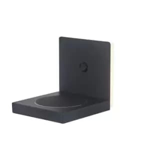 Image of Zanzibar Backlight Wall Lamp Switched With Mobile Phone Induction Charger, 3W LED, 3000K, 210lm, Sand Black