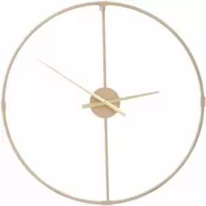 Image of Wall Clock Gold Frame / Gold Finish Frame Clocks For Living Room / Bedroom / Contemporary Style Round Shaped Design Metal Clocks For Hallways 3 x 60