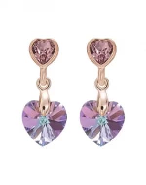 Image of Jon Richard Rose Gold Heart Drop Earring