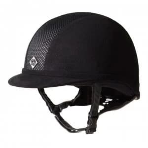 Image of Charles Owen AYR8 Riding Hat Adults - Black/Silver