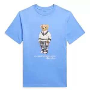 Image of Polo Ralph Lauren Boys Bear Logo T Shirt - Blue