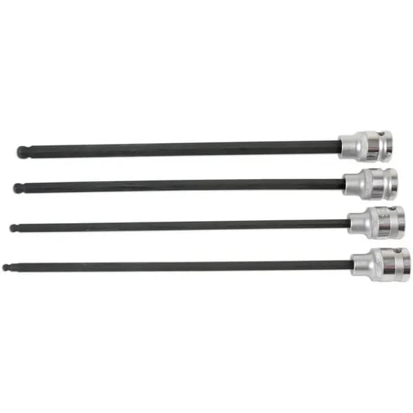 Image of LASER TOOLS Extra Long Ball End Hex Socket Bit Set 1/2D 4pc 6711 - Laser Tools 5018341067113