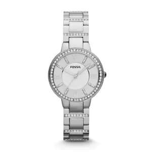 Image of Fossil Womens Virginia Stainless Steel Watch - Silver