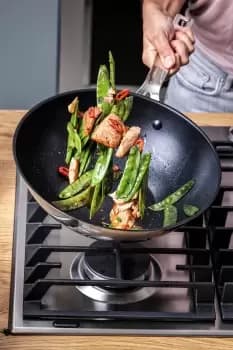 Image of KitchenAid 28cm Stainless Steel Wok - Silver