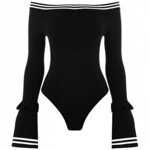 Image of Kendall and Kylie Off Shoulder Bodysuit - Black