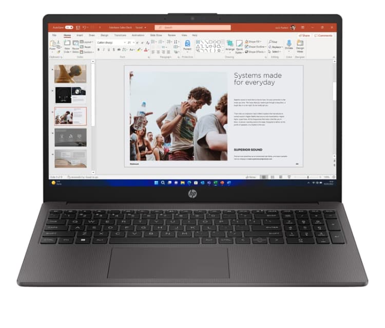 Image of HP 250 G10 Intel Core i3 i3-1315U Laptop 39.6cm (15.6") Full HD 8GB DDR4-SDRAM 256GB SSD WiFi 6 (802.11ax) Windows 11 Pro Black 725G4EA#AB