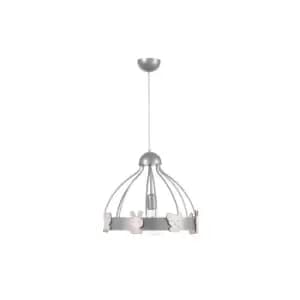 Image of Kiki Bunny Cylindrical Pendant Ceiling Light, Silver