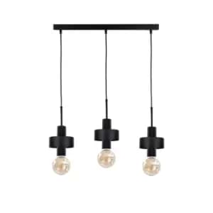 Image of Unica Bar Pendant Ceiling Light Black, 60cm, 3x E27