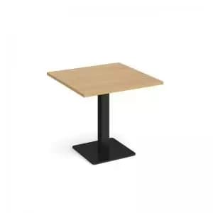 Image of Brescia square dining table with flat square Black base 800mm - oak