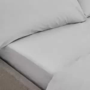 Image of Bianca 100% Organic Cotton 200 Thread Count Fitted Sheet, Silver, King