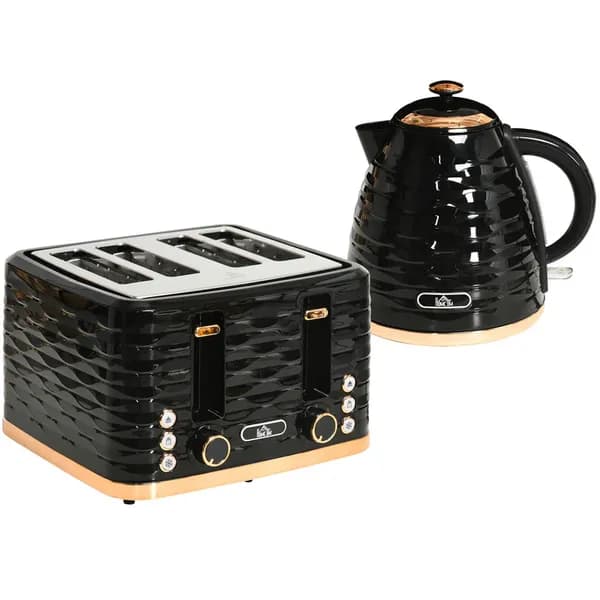 Image of Homcom 800-181V70BK 1.7L Kettle & 4 Slice Toaster Bundle