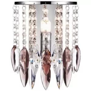 Image of Willazzo Wall Light In Polished Chrome With Smoked Droplets