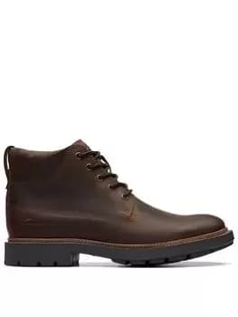 Image of Clarks Craftdale2 Mid Boots, Brown Leather, Size 11, Men