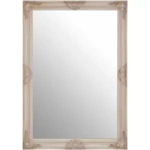 Image of Premier Housewares Wall Mirror Bathroom / Bedroom / Hallway Wall Mounted Mirrors With Wooden Frame Round Shape / Vintage Design 5 x 102 x 72
