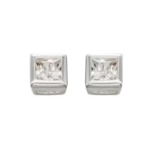 Image of Beginnings Clear CZ 4.5mm Square Stud Earrings