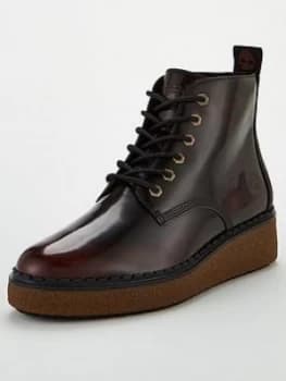 Image of Timberland Bluebell Lane Lace Up Ankle Boots - Dark Red, Dark Red, Size 3, Women