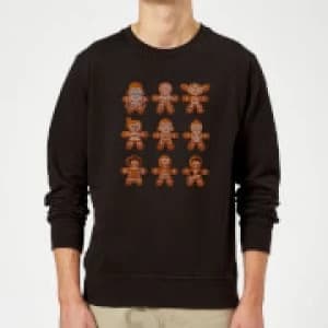 Image of Star Wars Gingerbread Characters Black Christmas Sweatshirt - L - Black