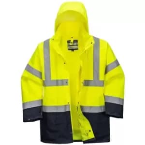 Image of Portwest - S766YNRXXXL - sz 3XL Essential 5-in-1 Two-Tone Jacket - Yellow/Navy - Yellow/Navy