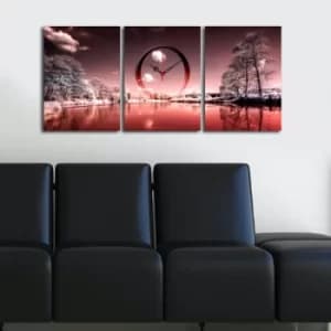 Image of 3P3040CS-85 Multicolor Decorative Canvas Wall Clock (3 Pieces)