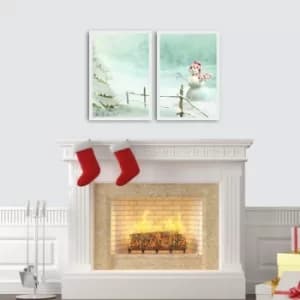 Image of 2PBCTNOEL-01 Multicolor Decorative Framed MDF Painting (2 Pieces)