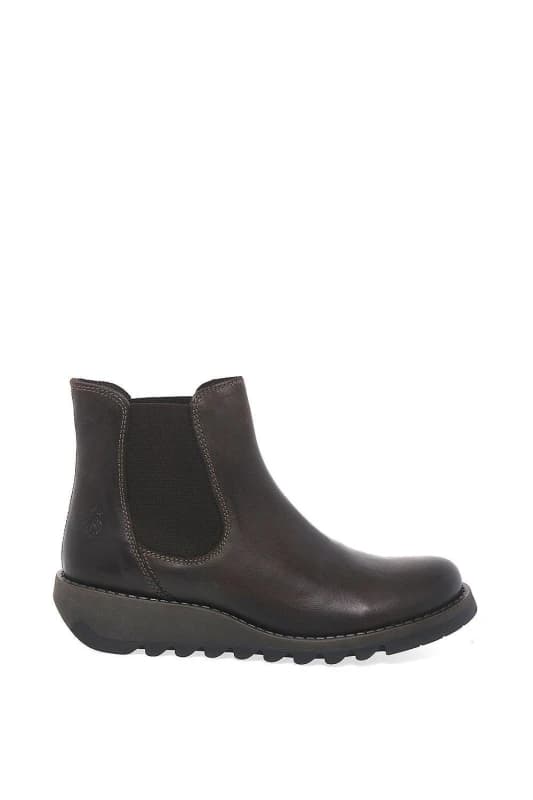 Image of Fly London Womens 'Salv' Casual Chelsea Boots in Dark Brown Size: 6 Dark Brown Female 6