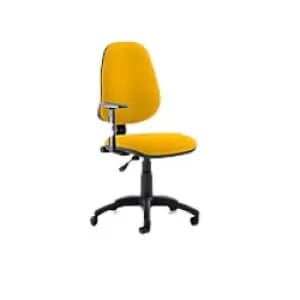 Image of Dynamic Permanent Contact Backrest Task Operator Chair Height Adjustable Arms Eclipse I Senna Yellow Seat High Back