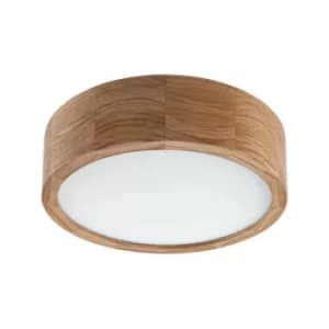 Image of Led Integrated Round Cylindrical Ceiling Light Oak
