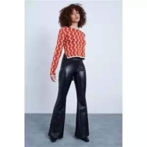 Image of I Saw It First Orange Swirl Jacquard Tie Back Knitted Jumper - Orange