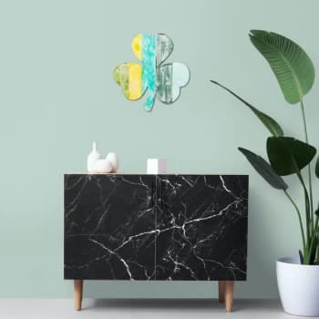 Image of Clover - Multicolor Multicolor Decorative Wooden Wall Accessory
