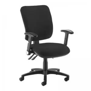 Image of Senza high back operator chair with folding arms - black