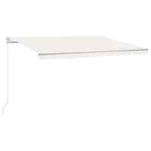 Image of Vidaxl Manual Retractable Awning With LED 450X300 Cm Cream