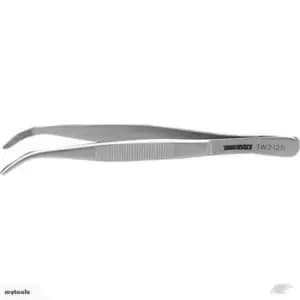 Image of Teng Tools TW2125 Precision Bent Serrated Stainless Steel Tweezers 125mm