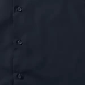 Image of Russell Collection Mens Short Sleeve Poly-Cotton Easy Care Tailored Poplin Shirt (S) (French Navy)