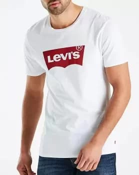 Image of Levis White Batwing Logo T-Shirt