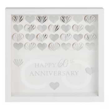 Image of Celebrations White Framed Wall Plaque - 60th Anniversary