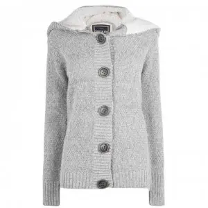 Image of SoulCal Button Knit Jacket Ladies - Grey Marl