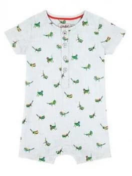 Image of Cath Kidston Baby Boys Mini Crickets Romper - Light Blue, Size 0-3 Months